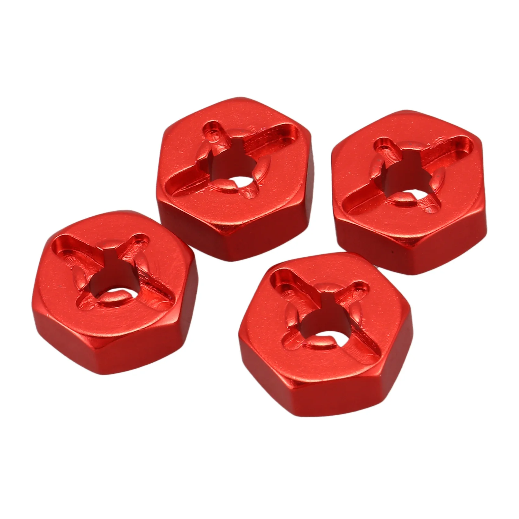 B78B-40X Aluminum Alloy 12Mm Combiner Wheel Hub Hex Adapter Upgrades For Wltoys 144001 1/14 RC Car Spare Parts,Red