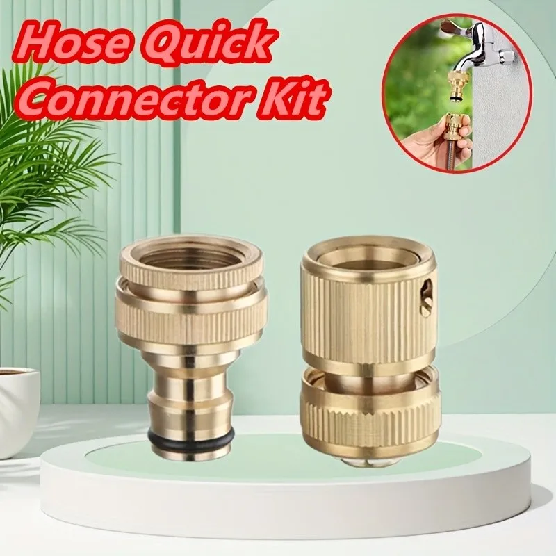 2-Pack Metal Garden Hose Quick Connects – EU 1/2