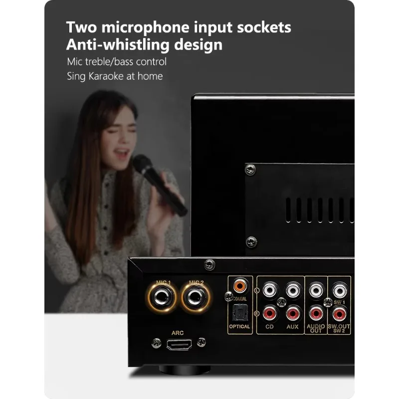 Amplificador de potencia de audio de tubo profesional 100w * 2 para uso doméstico Karaoke