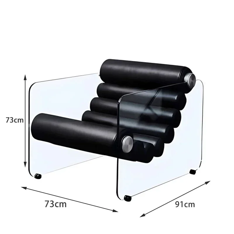 Internet Celebrity Villa Special-Shaped Glass Armrest Single Chair Unique Design Personality Home Furniture