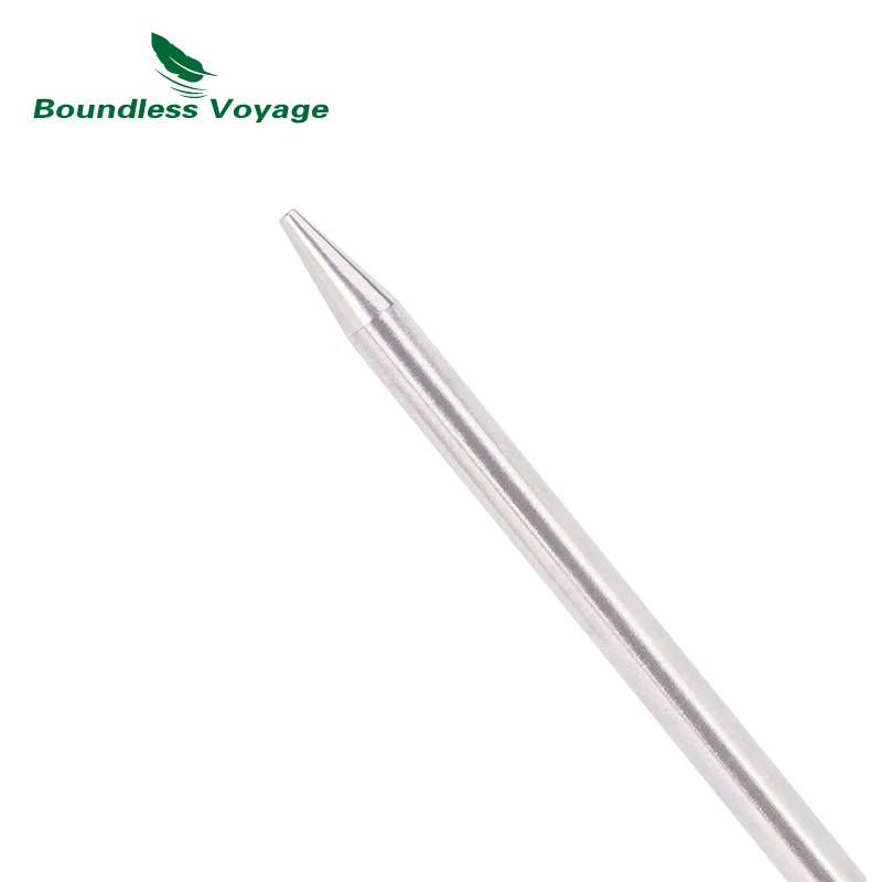 Boundless Voyage Titanium Alloy 20cm Tent Pegs Outdoor Camping Tent Nails Stakes Accessories