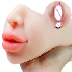 Oral Sex Masturbator 3D Realistic Deep Throat Men Silicone Artificial Vagina Mouth Anal Erotic Sex Toys For Men Adult Shop