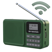 Portable DAB+ Digital Radio Bluetooth-Compatible Solar Powered/Rechargable Wireless Speaker Supports U Disk TF Card MP3 Play