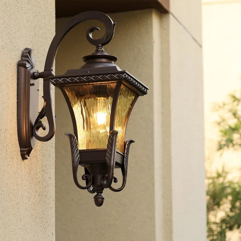 Retro European Style Outdoor Wall Lamp 7/9/11 Inches 110-240V IP55 Waterproof Garden Home Decoration Lighting