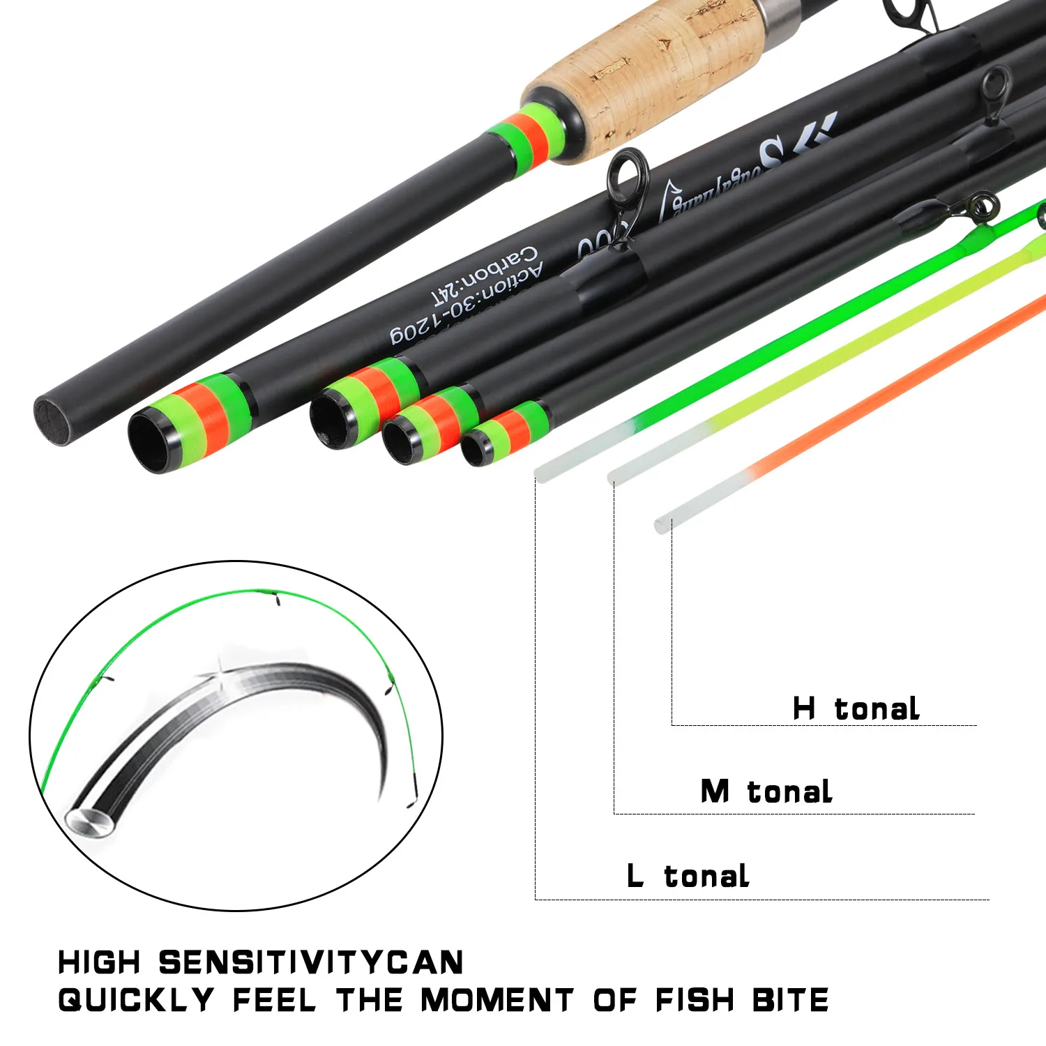 Caña Alimentadora 3M Sougayilang Fibra de Carbono Mango Corcho - imagen 5