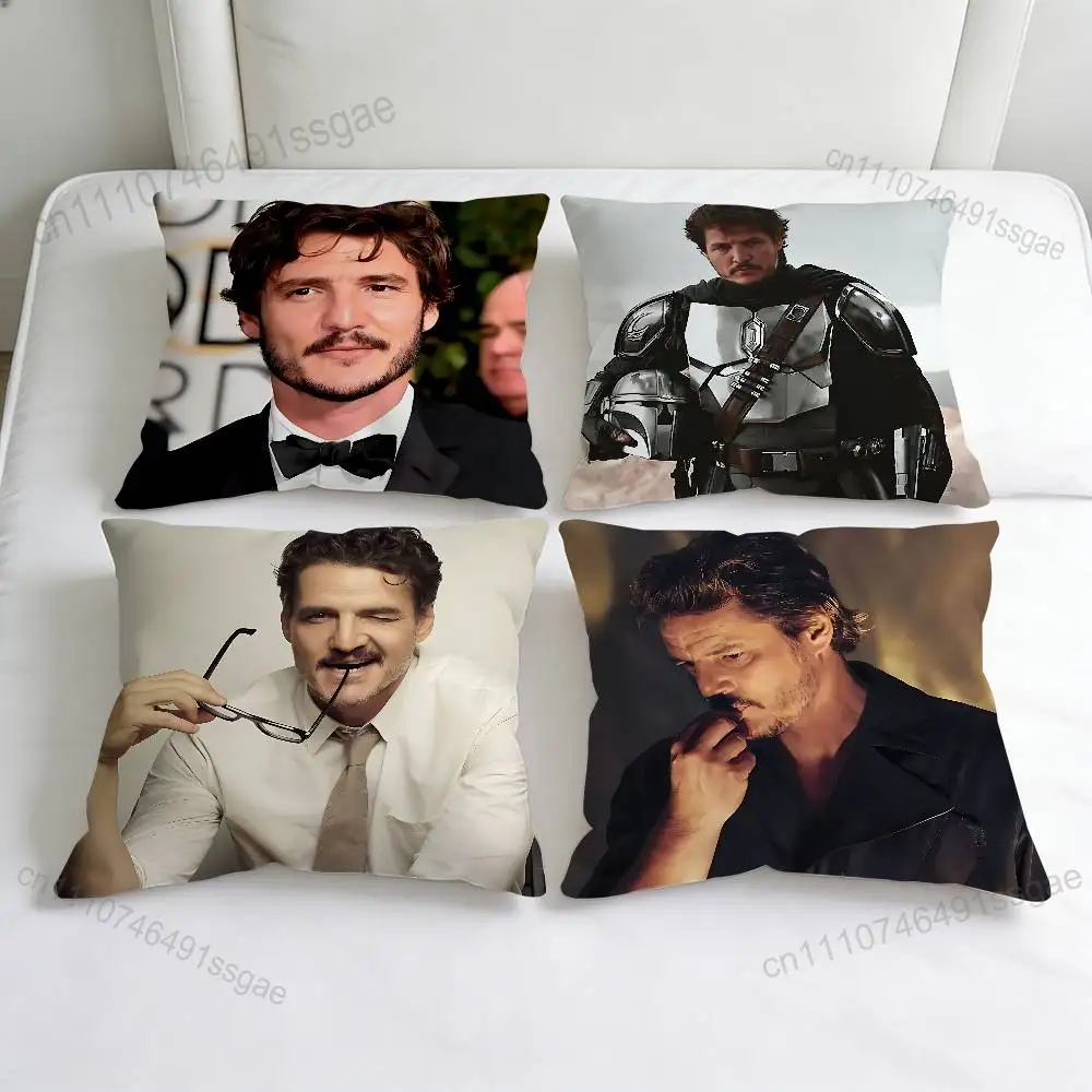 

Cool Actor P-Pedro Pascal Square Pillow Cover Decorative Throw Pillow Case for Sofa Couch Bed Home Car Living Room Decoration