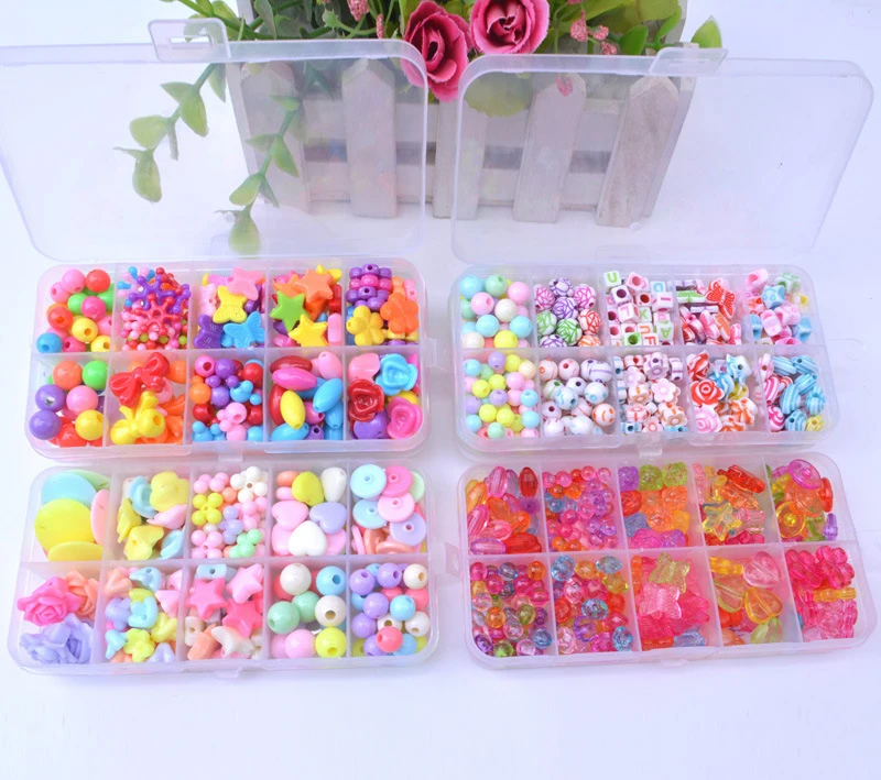 Kit for Make Bracelets Beads Toys for Children DIY 24 Grid Handmade Making Puzzles Beads for Girls Kit Girls Toys for 3 5 7 9 11