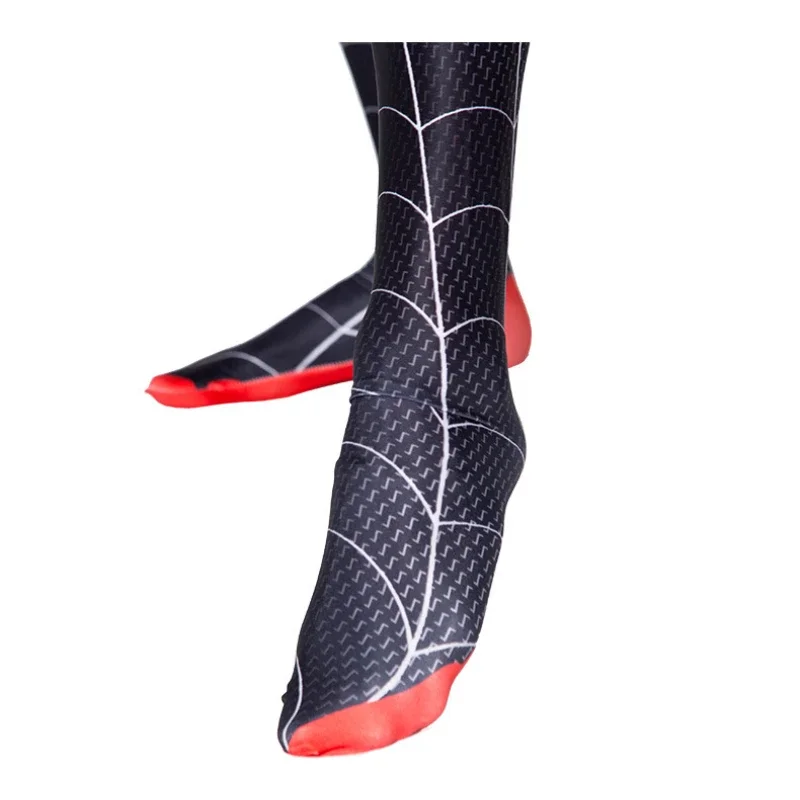 Miniso milhas morales longe de casa cosplay traje peter parker zentai spiderman traje super-herói bodysuit para crianças elastano