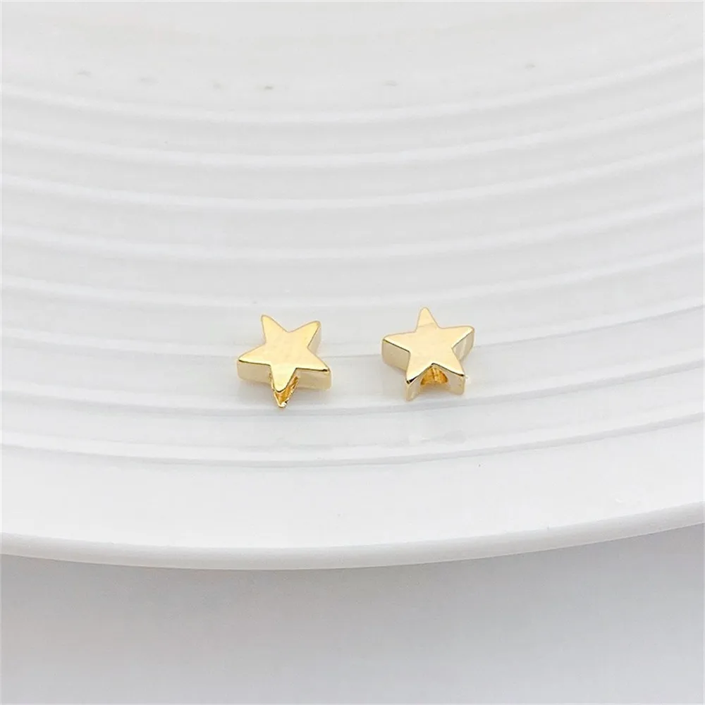 14K Package Gold Color Moon Butterfly Separated Beads Scattered Beads DIY Handmade Bead Bracelet Necklace with Bead Material