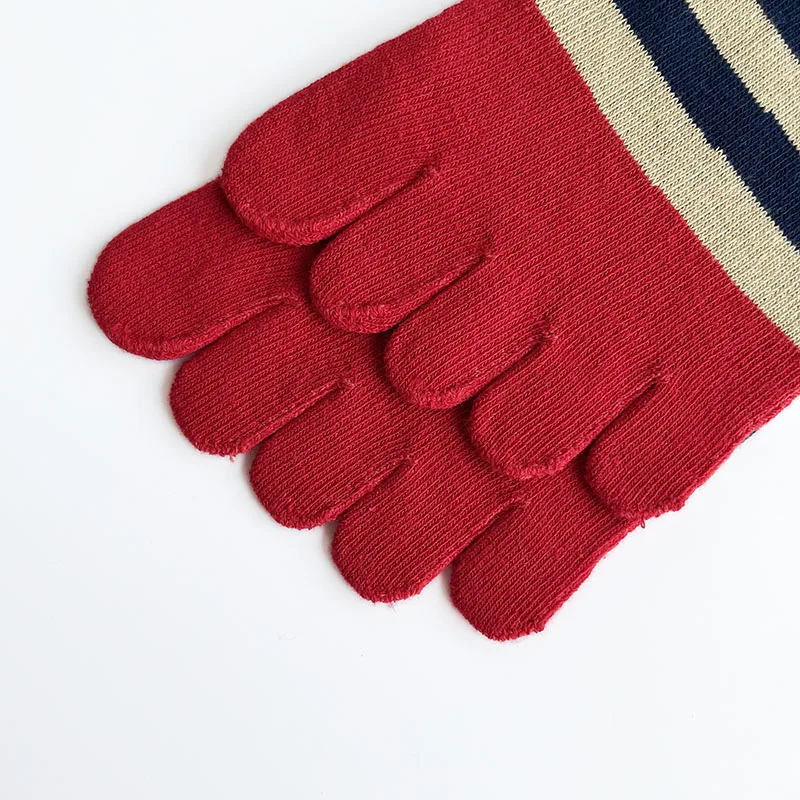 جوارب أصابع كاحل للرجال ، قطن خالص ، مخطط ، لون مشرق ، مضاد للبكتيريا ، قارب جيد التهوية ، خمسة أصابع ، صبي 4 مواسم ، أزواج