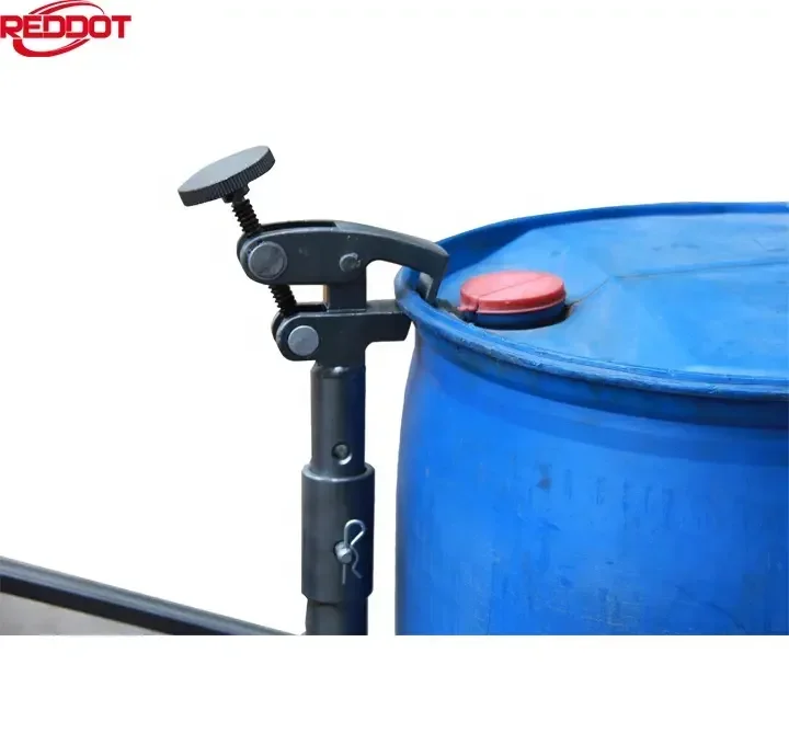 Reddot 400KG Capacity Hydraulic Manual Hand Oil Drum Lifter Platform Stacker