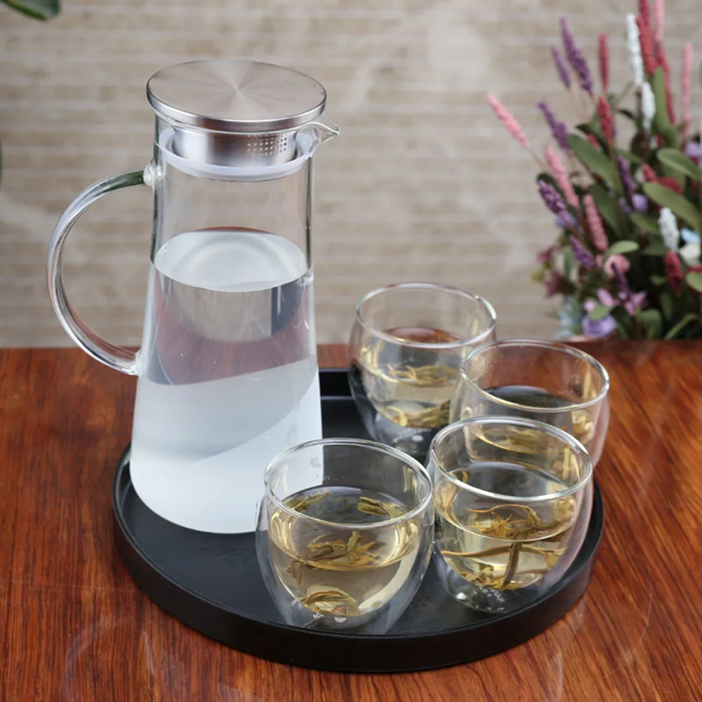 

1Pcs Black Wooden Round Storage Tray Simple Design Fruit Holder Snack Dessert Serving Plate Kitchen Food Tray Household