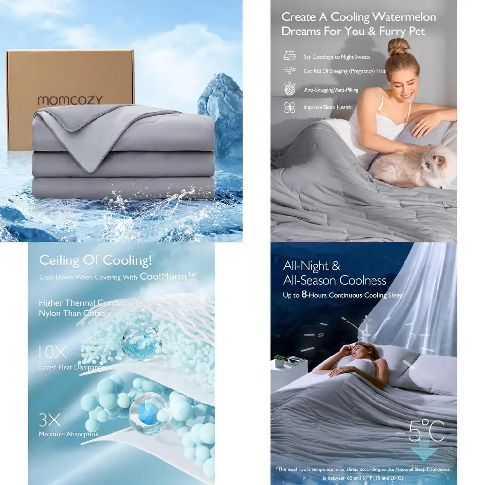 

Охлаждающее одеяло Momcozy Life CoolMurm Twin/Twin XL для горячих сну, мягкое дышащее одеяло 68x90 для беременных и сна Com