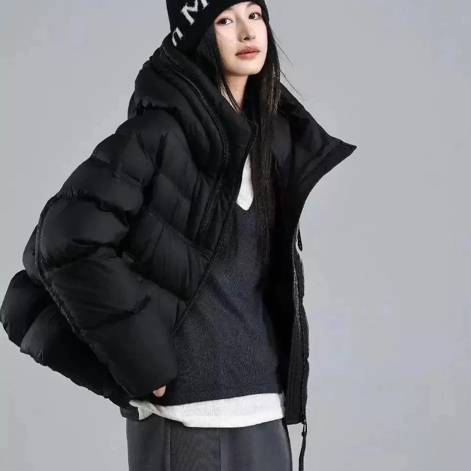 

2025 Winter New Korean Edition Female Loose Down Cotton Jacket Women's Thick Hooded Coat Casual Student Short Puffer Jackets
