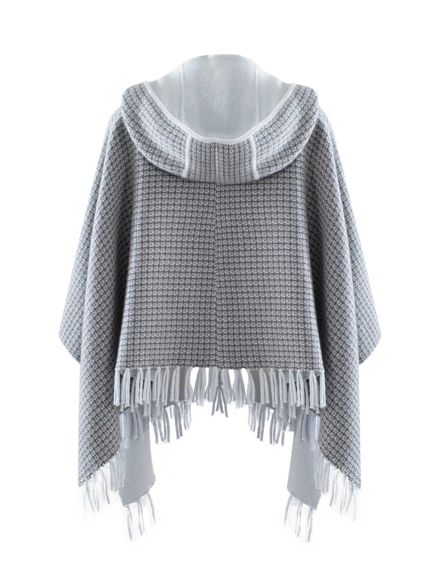 Luxury 100% Cashmere Women's Shawl Autumn Winter Female Knitwear High Quality Tassel Cadigan Elegant Hooded Ladies Clothing Tops