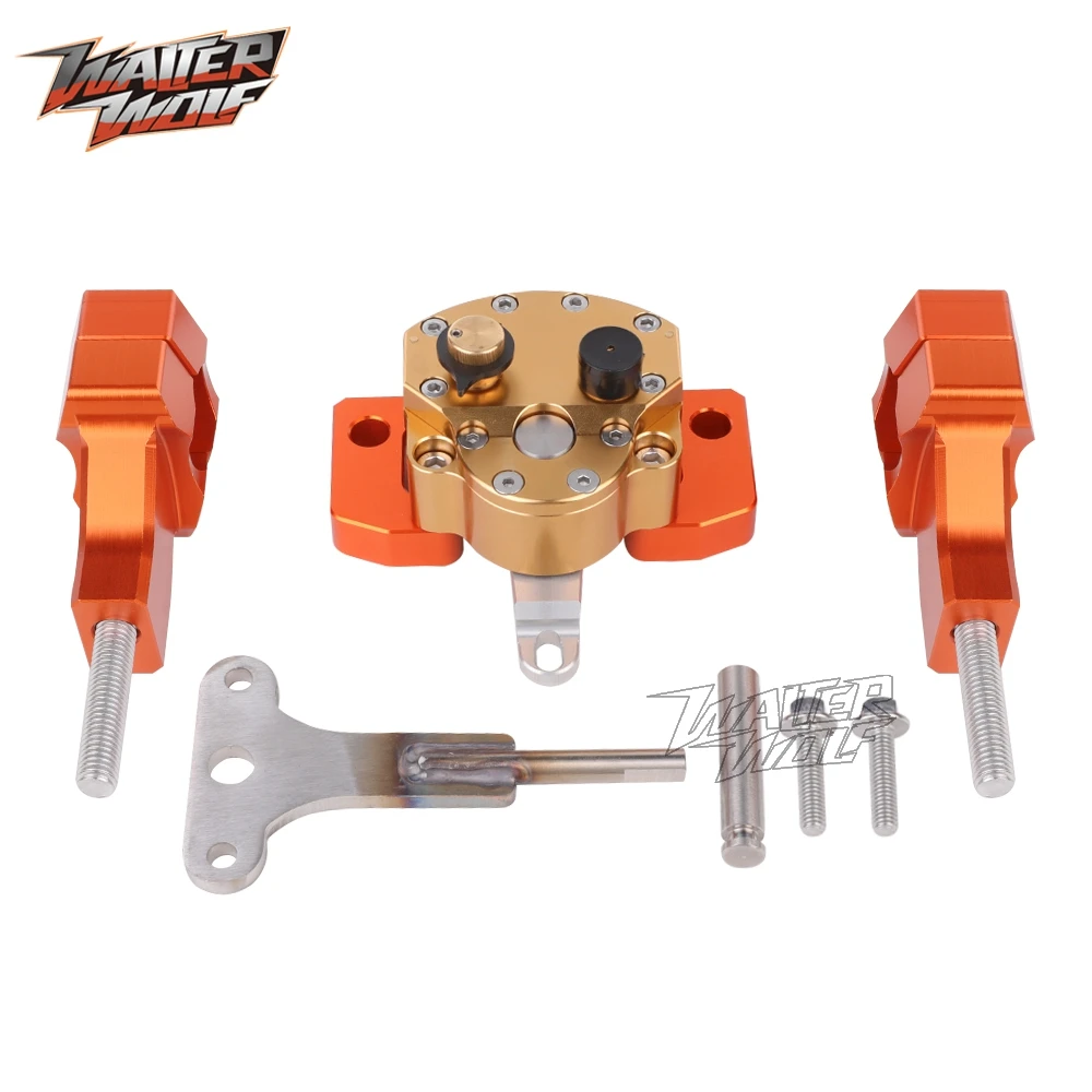 690 Moto Ammortizzatore di Sterzo Stabilizzatore Per 690 Enduro SMC R Ammortizzatore con Invertito Sicuro Manubrio Riser Morsetto Staffa