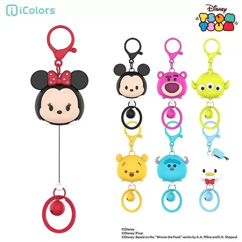 

Kawaii Disney Keychain Telescopic Easy To Pull Anti Loss Spring Pull Rope Hanging Rope Access Card Elastic Keychain Pendant Toys