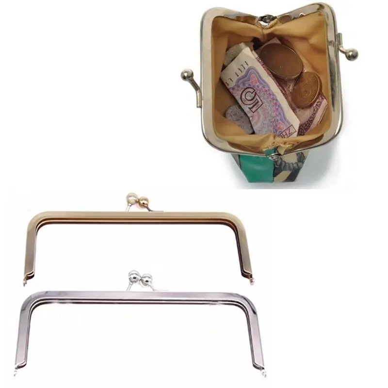 

20/25cm Purse Frame Kiss Clasp Metal Square Smooth Handles for Bag DIY Sewing Brackets Wallet Accessories