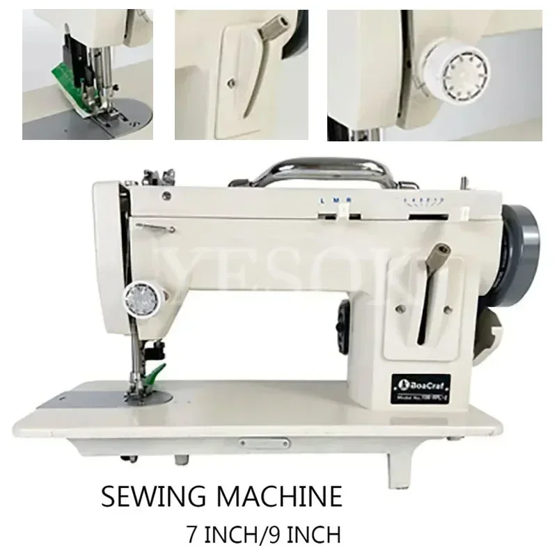 Electric Thick Material Sewing Machine Heavy-Duty Sewing Machine //Walking Foot Zigzag Stitch 9'' Arm Leather