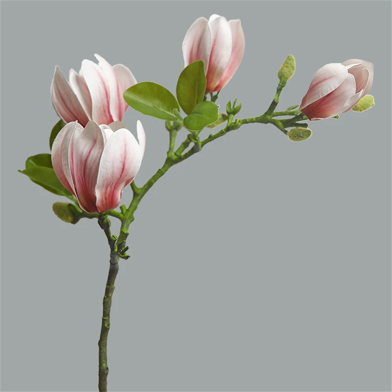 Latex Magnolia bud branch fake Flowers for home party Wedding decoration flores artificiales room decor