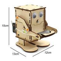 Robot Eating Coin Wood DIY Model Teaching Learning Stem Project Kit for Kid Science Experiment Education Toy Wooden Assemble Kit