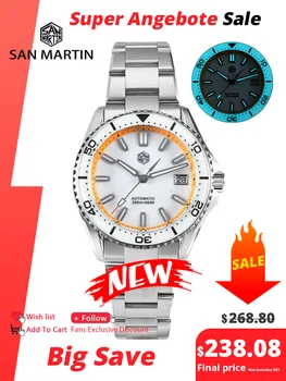 San Martin 2025 Nieuwe geëmailleerde wijzerplaat Volledig lichtgevend 39 mm duikhorloge Luxe herenhorloge NH35 Automatisch mechanisch Waterdicht 200 m SN0129
