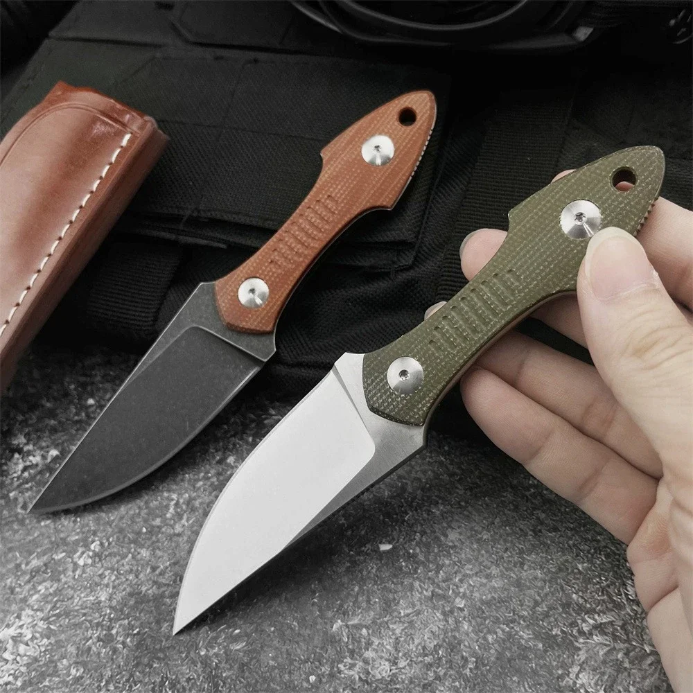 Sturdy Outdoor Straight Knife Adopts Full Tang Structure Hard D2 Blade Ergonomic G10 Grip with Sheath for Field and Daily Use