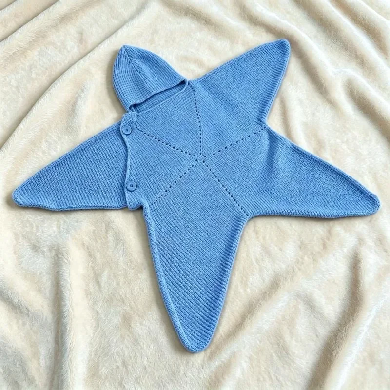Süßer Cartoon-Strampler für Babys, handgehäkelt, aus Garn, gestrickter Seestern-Jumpsuit, Babykleidung, Frühling/Herbst 2026, Neu – Detail 8