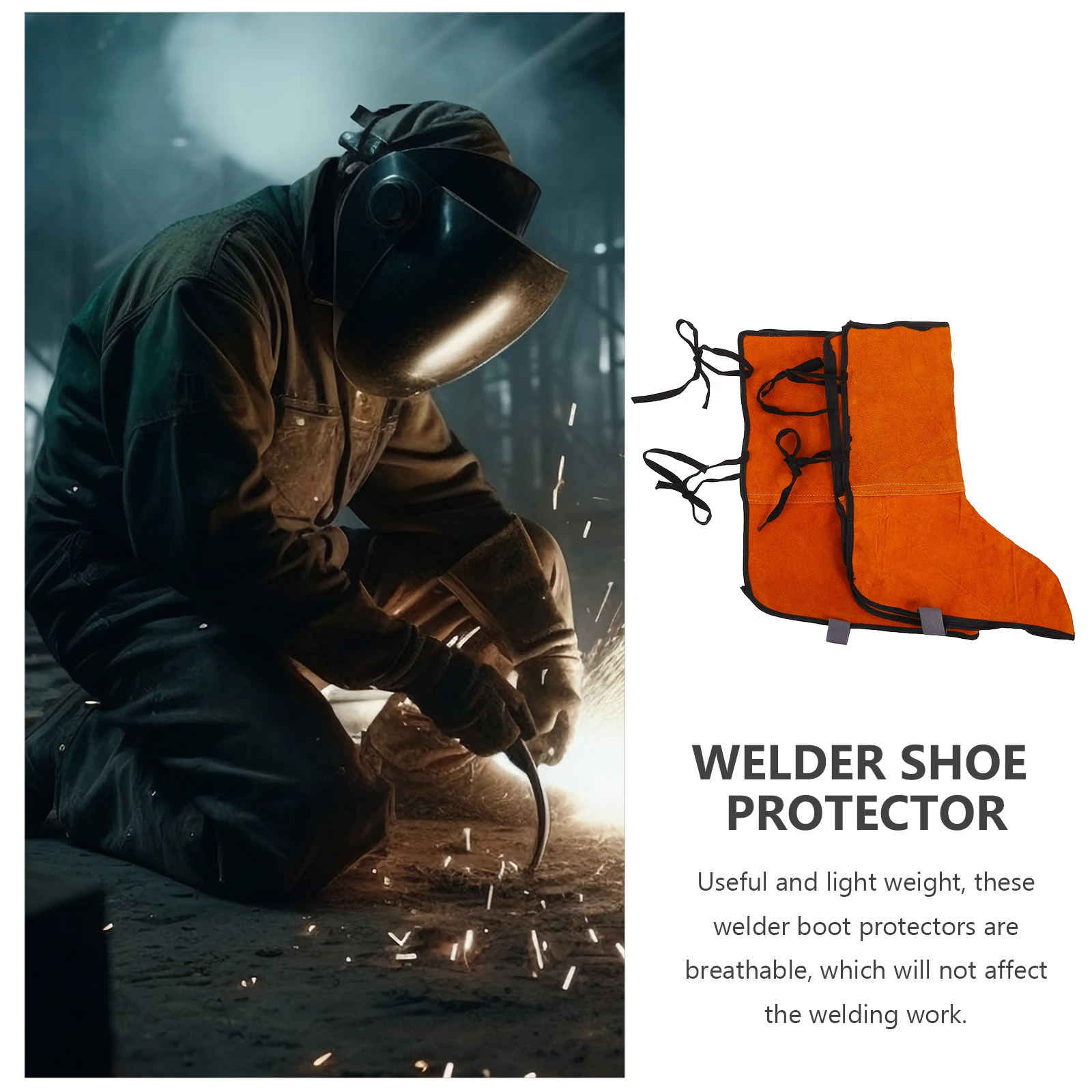 

2 Pcs Welding Foot Protection Shoe Protectors Cover Leathers Leggings Covers for Shoes Yellow