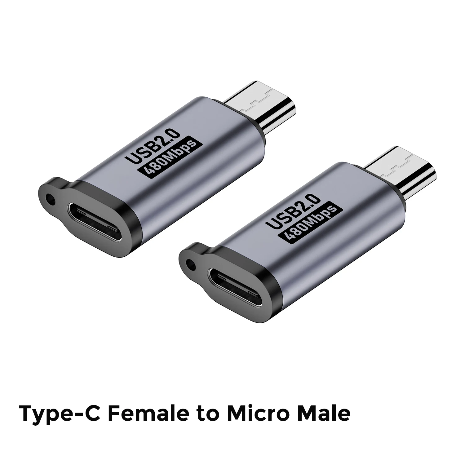 USB-C-Buchse auf Mini-USB-Stecker Adapter, Micro-USB auf USB-C Adapter, 480Mbps Datenübertragung, Schnelllade-Konverter für Telefon