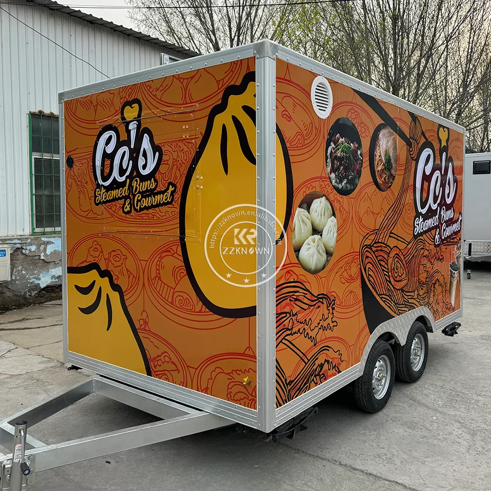 2024 Fast food Hot Dog Taco Food trailer with Useful Customized Kitchen Equipment Food Cart