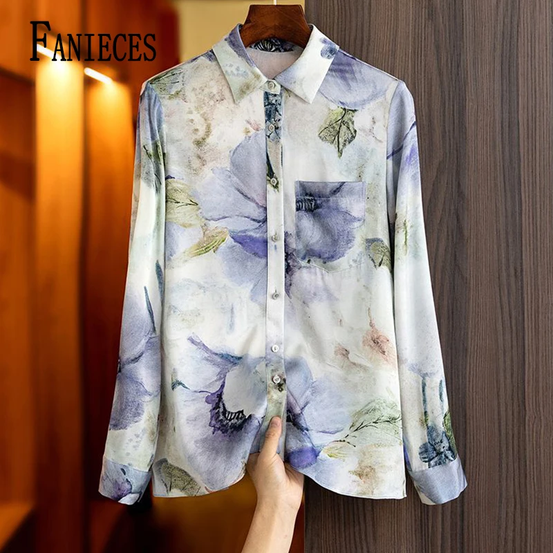 FANIECES 3XL рубашка блузка Elegant Chic Tops Blouse Women 2024 Spring Autumn Korean Fashion Long Sleeve Slim Shirts Blusas 6705