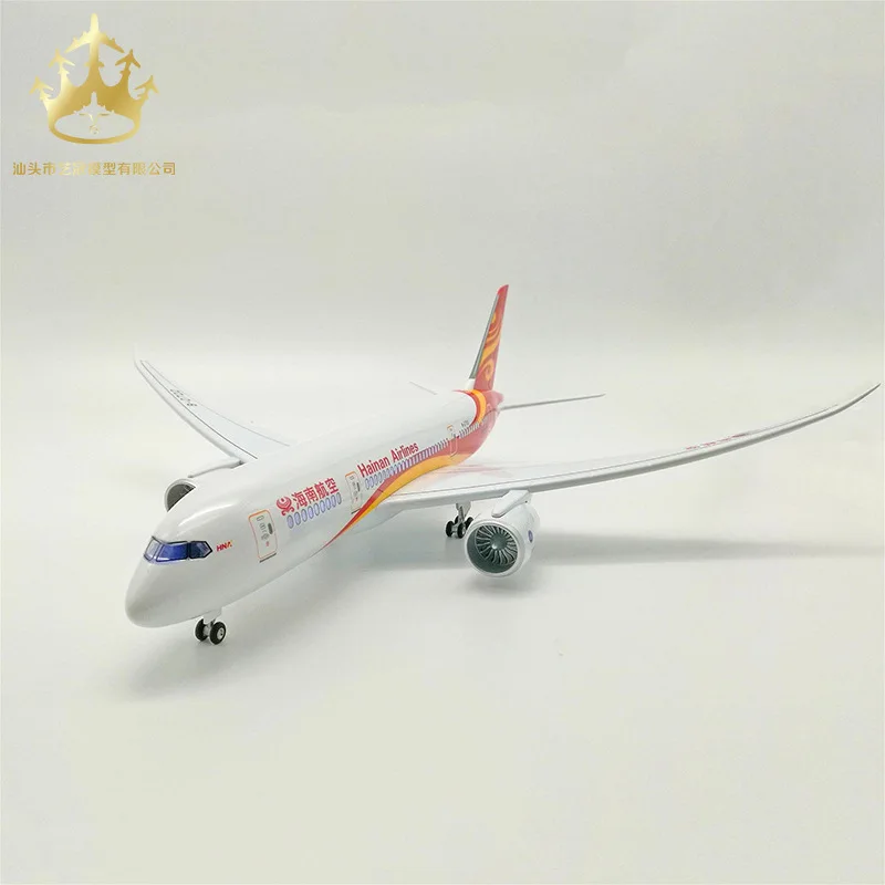 Boeing 787 Hainan Airlines с колесами и огнями, имитационная модель самолета, модель гражданского самолета, модель самолета, орнамент