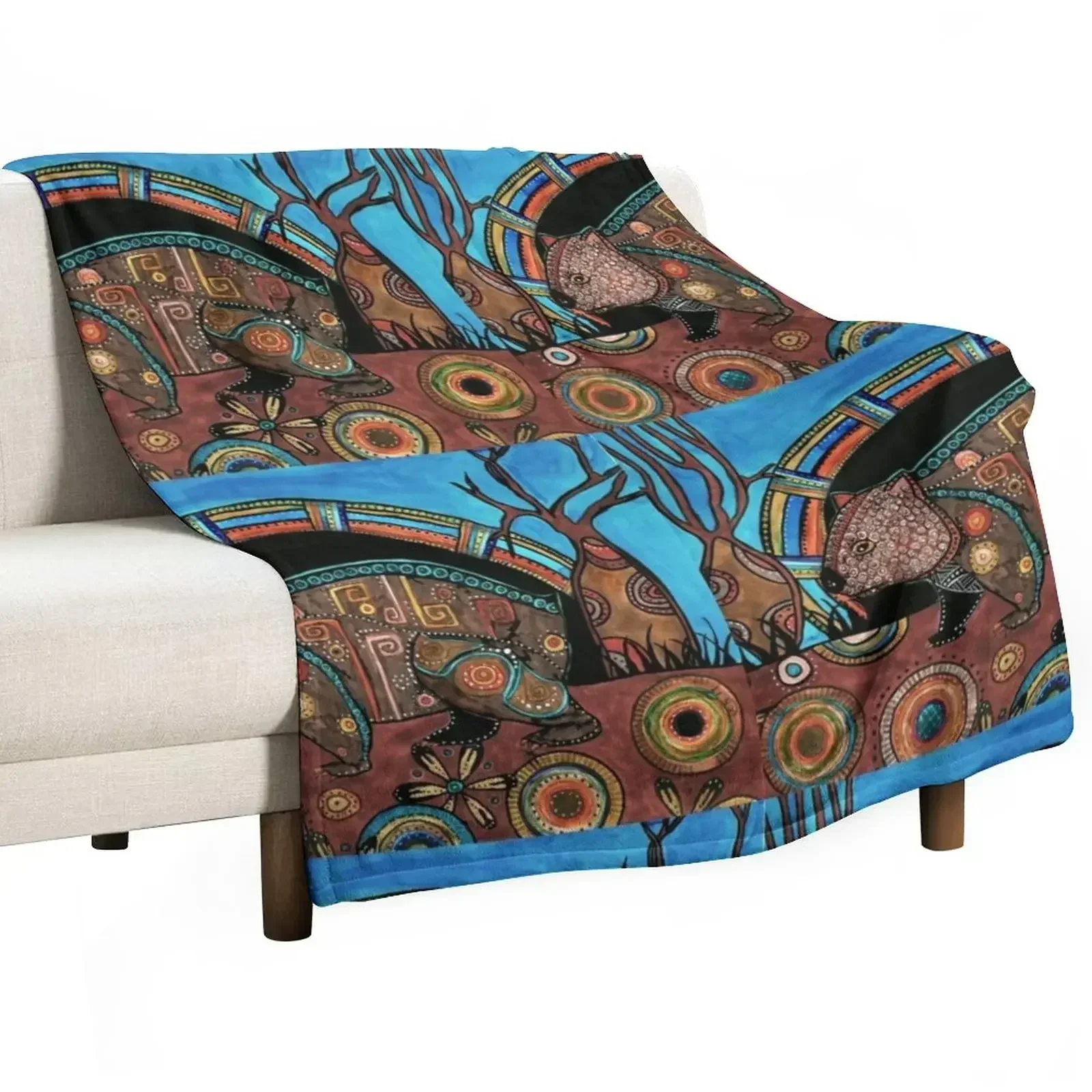 New The early wombat catches the rainbow Throw Blanket bed plaid halloween Soft Beds Blankets For Baby warm for winter Blankets