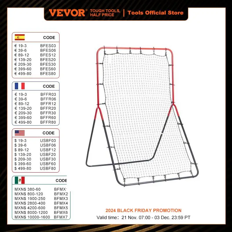 VEVOR Baseball And Softball Rebounder Net 3 x 4.5 ft PitchBack Baseball Pitching Nest three-Way Baseball Softball Pitchback Net