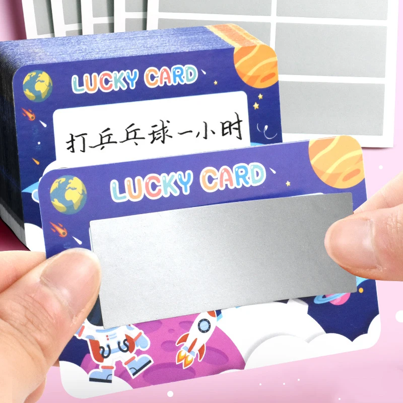 50pcs Reward Scratch Card Film Coated Stickers Scratch Off Labels Diy Children\'s Redemption Vouchers Scratch Sticker