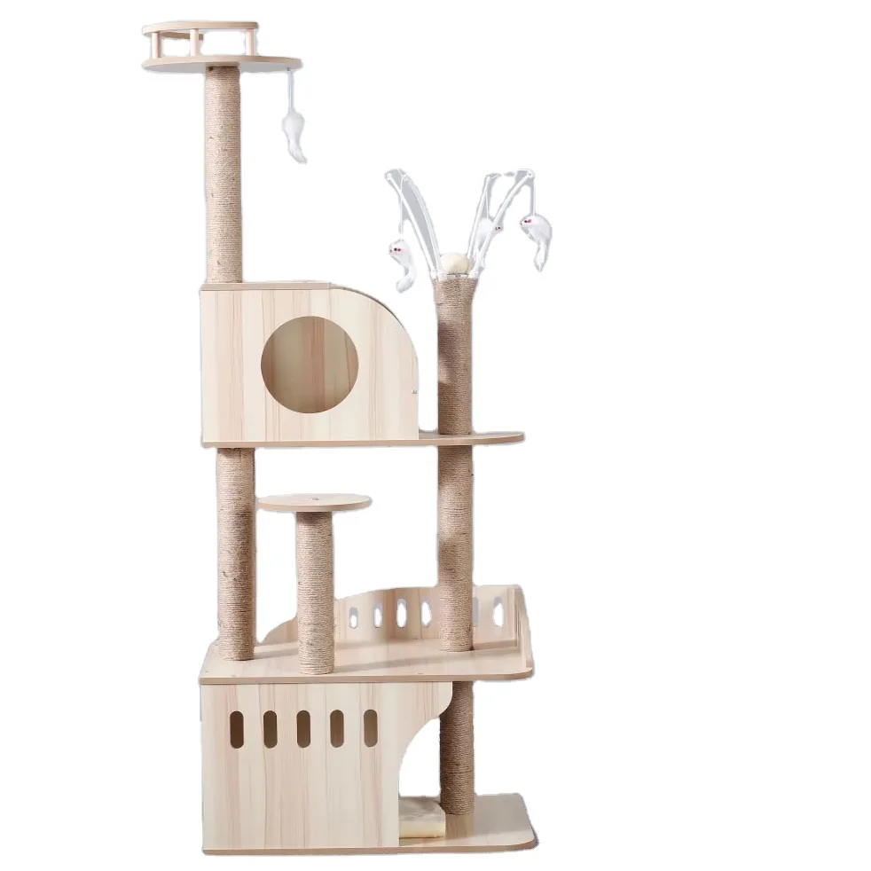 

Wholesale Cute Durable Cat Climbing Frame Cat Tree Tower with Christmas Tree Design Cat Trees & Scratcher