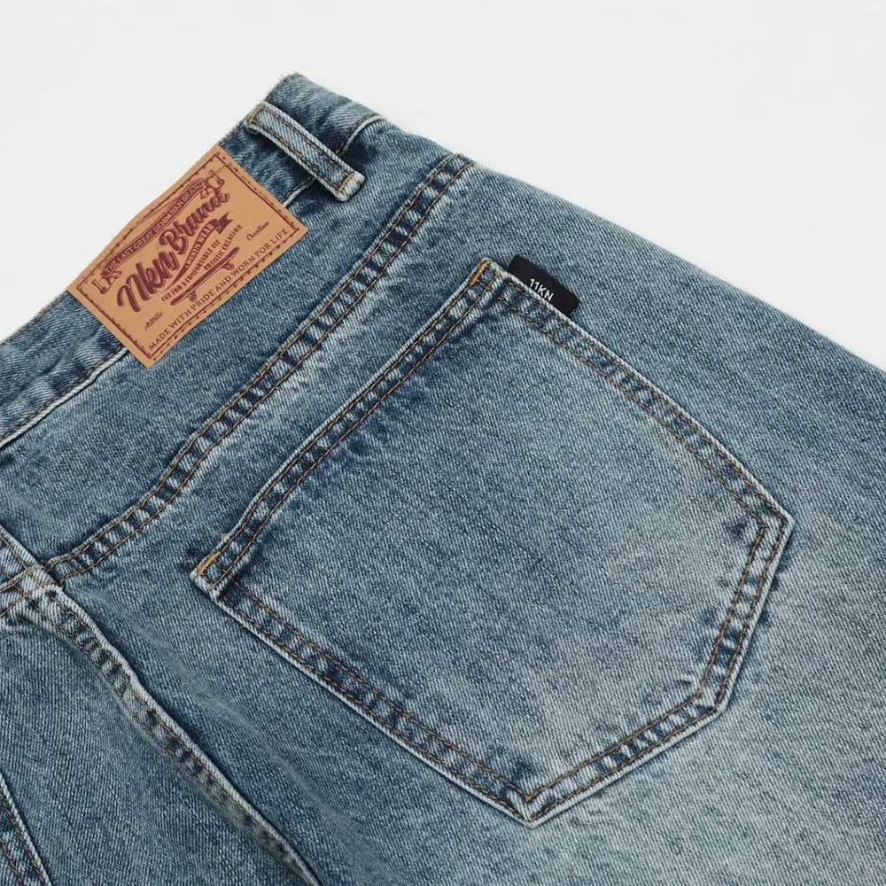 Jeans lavados desgastados para homens, atmosfera de rua alta, calças retas casuais soltas, calças largas americanas grandes