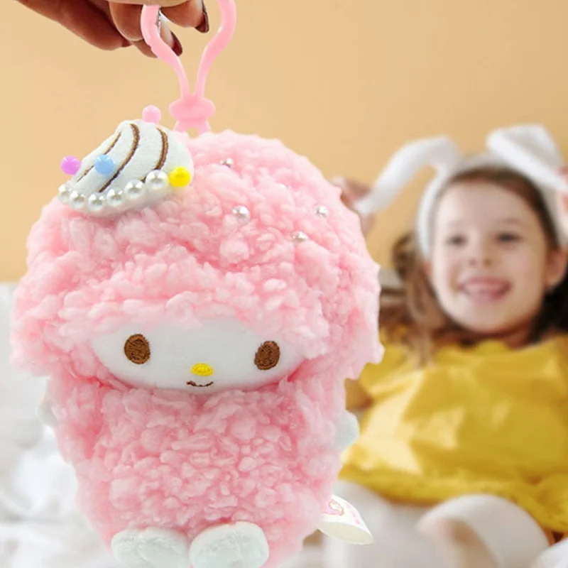 Sanrios Piano Bow My Melody Buttery Peluche Borsa per ragazza Ciondolo Portachiavi per bambola simpatico cartone animato Portafoglio portamonete Kawaii Regalo di compleanno Nuovo