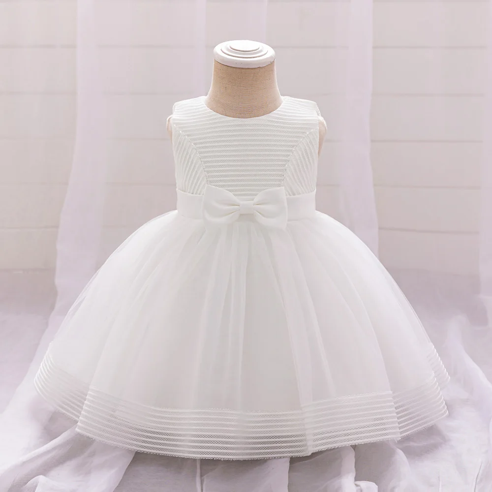 Baby Girls Tulle Party Dresses Girl Princess Dresses 1st Birthday Fashion Gown For Toddler Infant Clothing Kids Sleeveless Wear