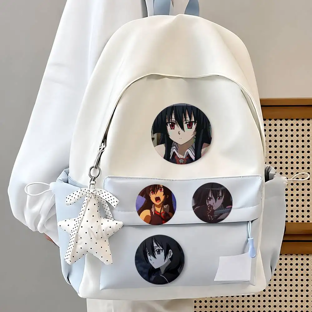 Akame- Ga Ki-ll Cute Cool Round Pin Badge Set For Anime Game Music Cartoon Fans Backpack Denim Jacket Hat Decoration
