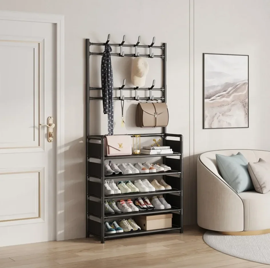 

Multi-layer Door-mounted Shoe Hat Rack - Simple Assembly Household Integrated Multi-functional Storage Cabinet for Home Use