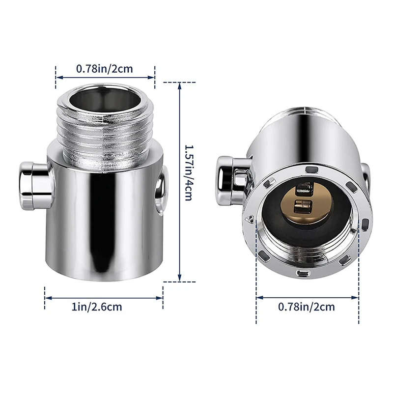 Solid Brass Shower Head Arm Diverter Valve Shower Head Bidet Sprayer Head Water Shut-Off Valve