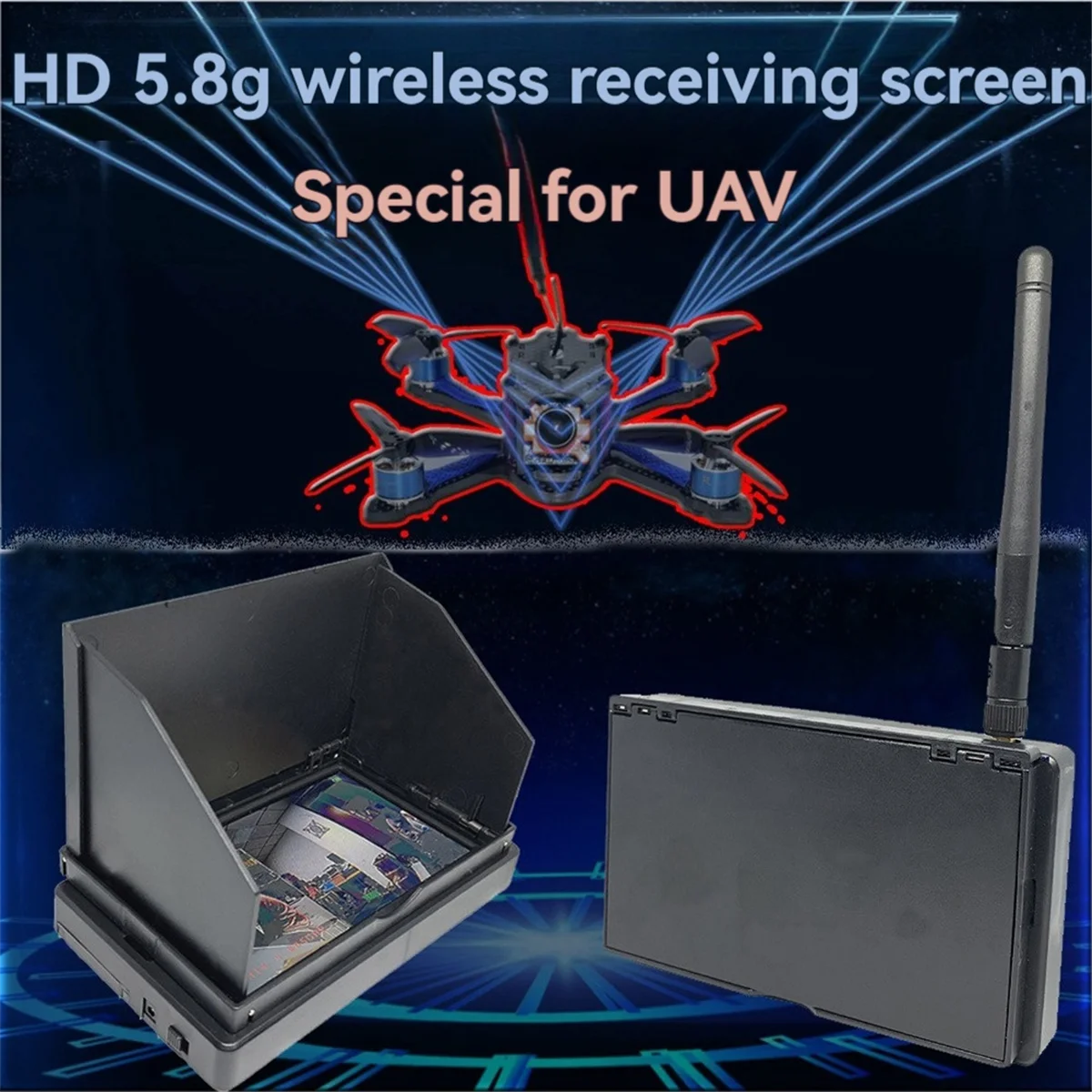 

X64A_4.3 Inch FPV Monitor 5.8G 48CH 16:9 NTSC/PAL for RC Drone Racing