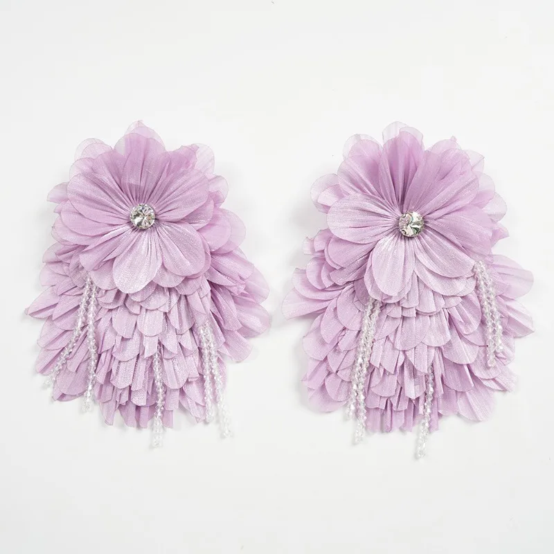 ชุดราตรีจีบระบายสไตล์ดารา ชุดเดรสยาวพลีทสำหรับผู้หญิงแอฟริกันไซส์ใหญ่ แขนทรงโคมดอกไม้ 3 มิติแบบดั้งเดิม