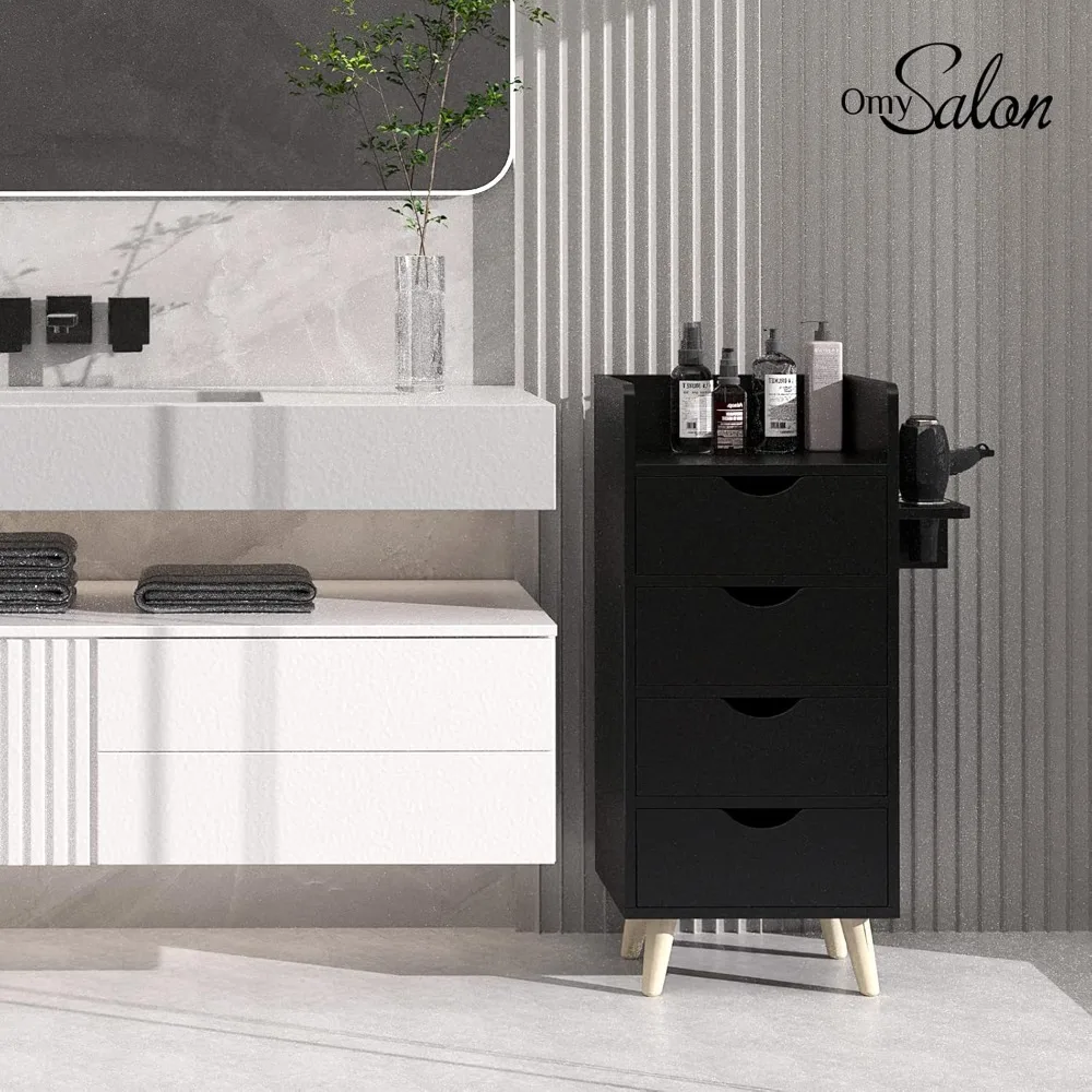 4 -Layer Salon Storage Cabinet,Beauty Barber Salon Styling Station Organizer Equipment,Hair Stylist Station Set