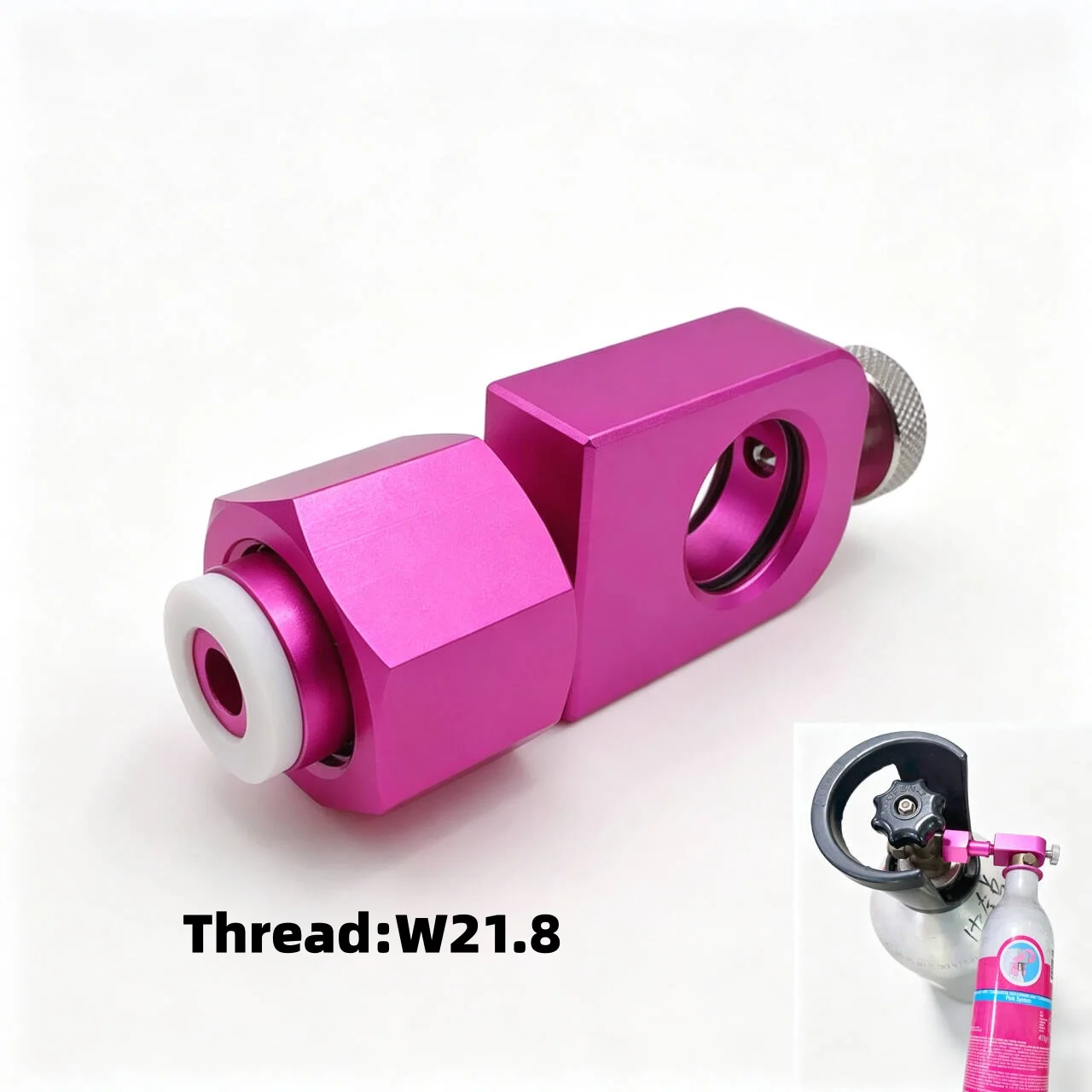 CO2 Refill Adapter for Filling Pink Quick Connect Soda Cylinder, Sparkling Water Maker CO2 Tank Fill Station Connector