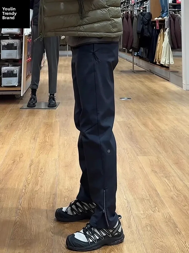 

Мужские демисезонные брюки для активного отдыха и работы, синие, с подкладкой, на молнии, для альпинизма