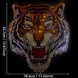 Unique Tiger Head Stamping Pattern Clothes Sticker - DIY rhinestone Fashion Accessory for Customizing T-Shirts, Dresses, Sweater