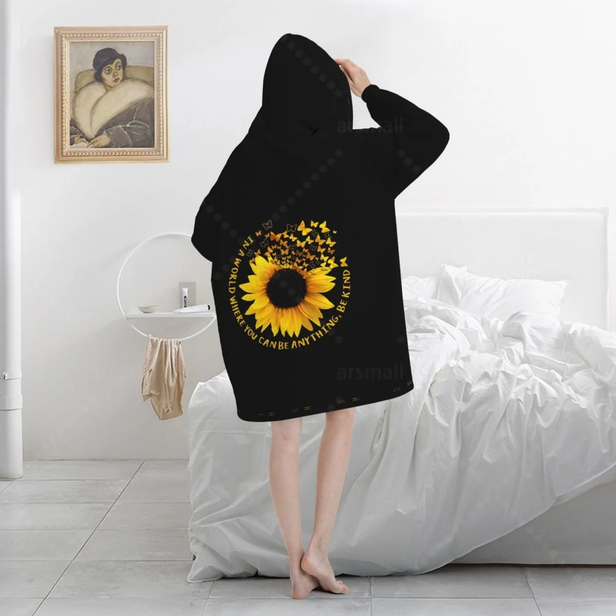 عباد الشمس يمكن ارتداؤها الفانيلا بطانية هوديي المتضخم مقنعين بطانية البلوز البلوز الصوف شيربا البطانيات